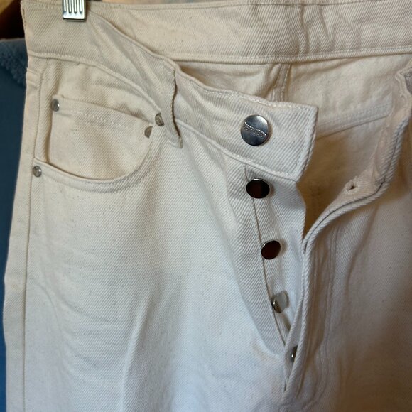 Djerf Avenue Denim - Djerf Avenue Cream Relaxed Jeans 28